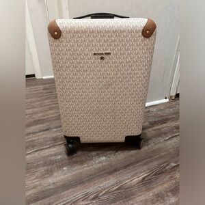 Michael Kors Vanilla/Acorn Carry-on Trolley Suitcase